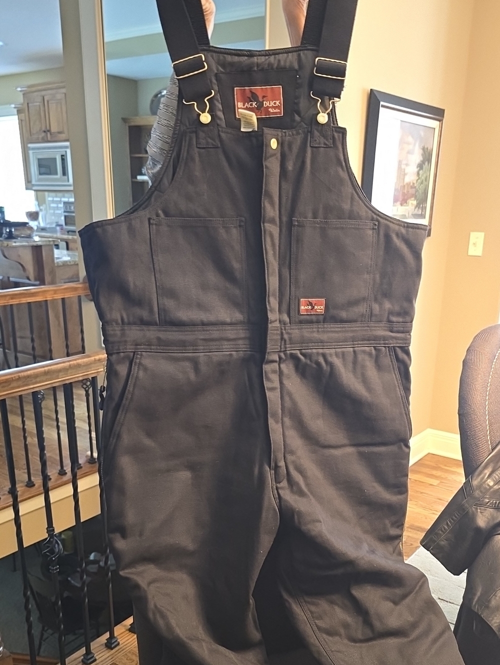 Men's Black Duck, by Walls, Bib Overalls, like new, XXL, TALL